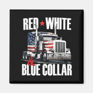 Imán Cuello Rojo Blanco Y Azul Patriótico Camionero Usa