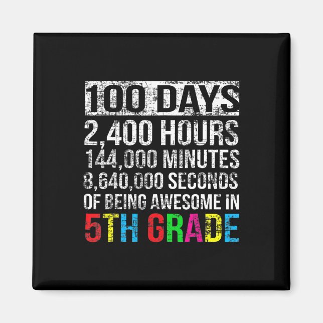 Imán Cuenta regresiva de 100 días de regalo escolar T (Frente)