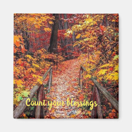 Imán Cuenta tus bendiciones follaje colorido