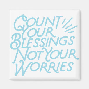 Imán Cuenta tus bendiciones tipografía positiva de cita