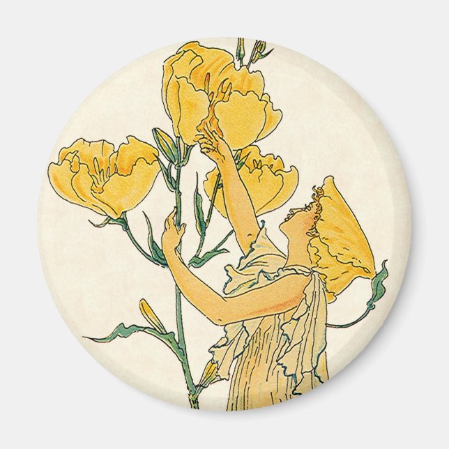 Imán Cuento de Hadas Antiguo, Primula, Walter Crane (Frente)