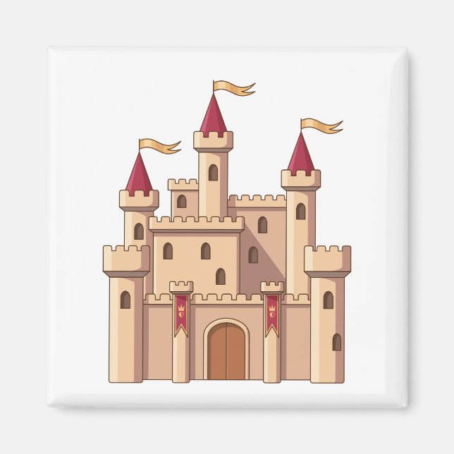Imán Cuento de hadas Castillo Real Medieval Princesa (Frente)