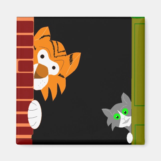 Imán Cuentos de gatitos y tigres (Frente)