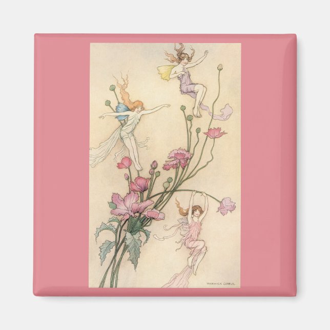 Imán Cuentos De Hadas Vintage, Tres Espíritus Llenados  (Frente)