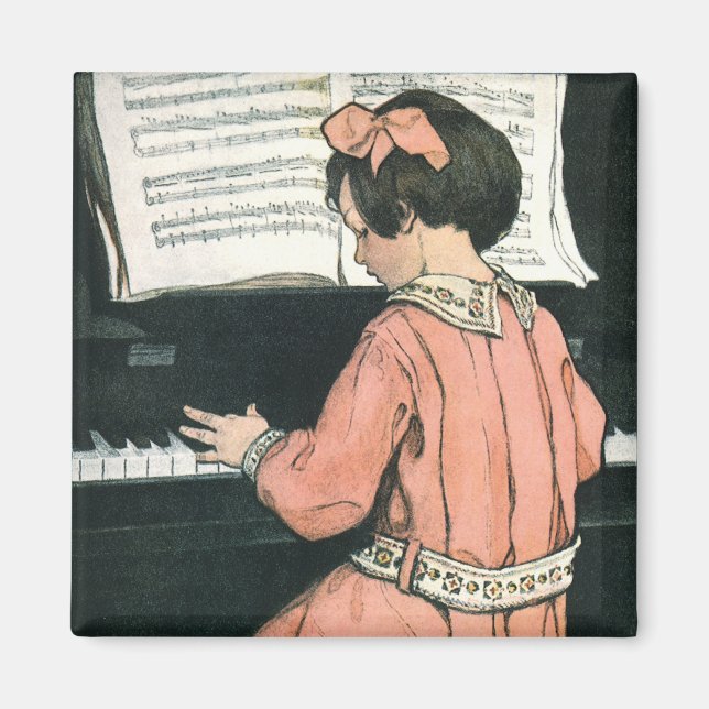 Imán Cuentos de Jessie Willcox Smith, Chica de música d (Frente)