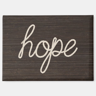 Imán Cuerda HOPE Texto Sobre Madera Oscura