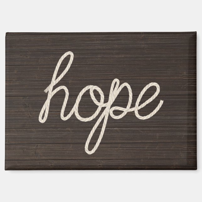 Imán Cuerda HOPE Texto Sobre Madera Oscura (Anverso)
