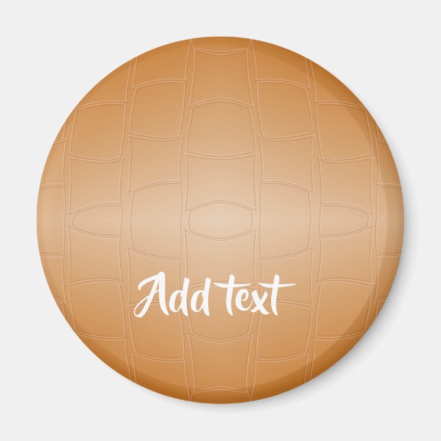 Imán Cuero marrón monograma texturado (Frente)