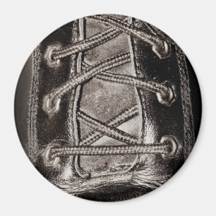 Imán Cuero y cordones negros