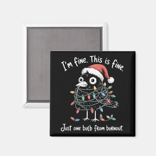 Imán Cuervo divertido de Navidad Estoy bien Agotamiento