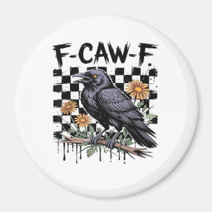 Imán Cuervo Floral, F-Caw-F Pájaro Divertido FCAWF Luna