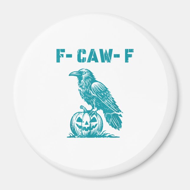 Imán Cuervo gótico gracioso F-Caw-F Retro Clásico (Frente)