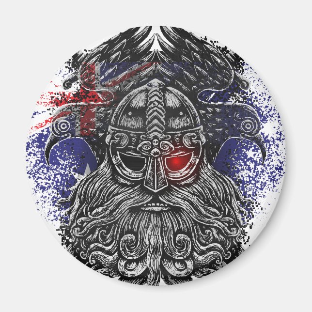 Imán Cuervos de Odín espadas Mitología Vikinga bandera  (Frente)