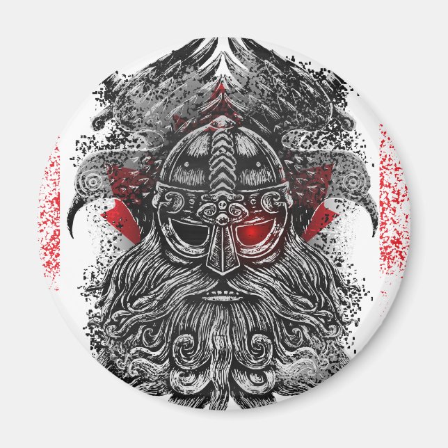 Imán Cuervos de Odín espadas Mitología vikinga bandera  (Frente)