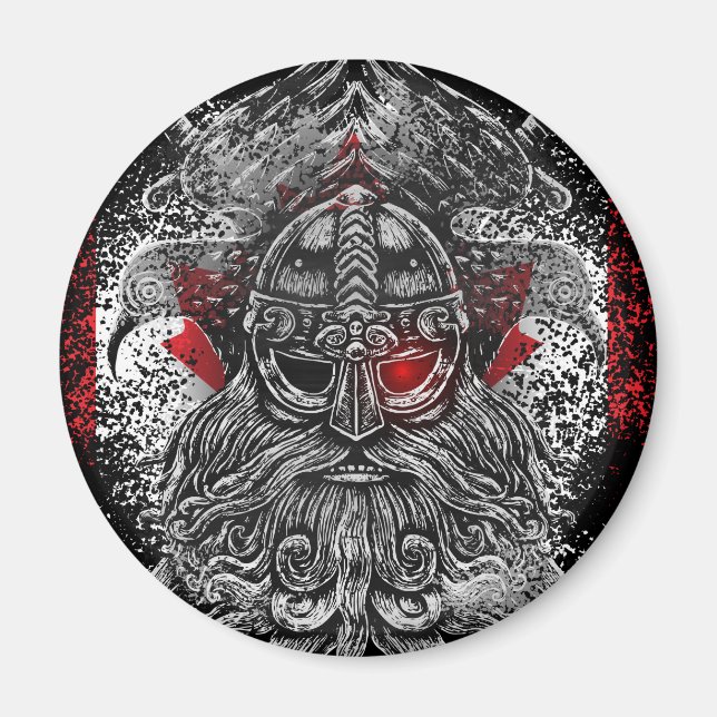 Imán Cuervos de Odín espadas Mitología vikinga bandera  (Frente)