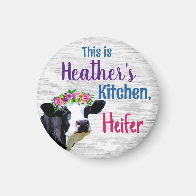 Imán Cueva de Heifer de Cocina personalizada (Frente)