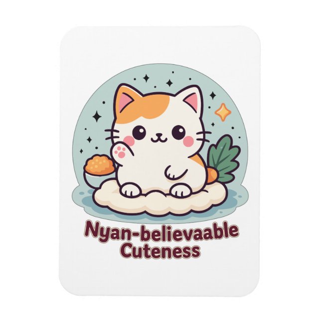 Imán Cuidad nyan-creíble - Gato kawaii lindo (Vertical)