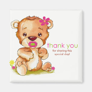 Imán Cuidada acuarela Bear Chica Gracias