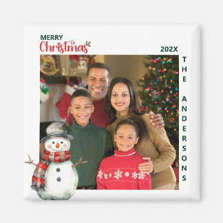 Imán Cuidada acuarela Snowman Feliz Navidad