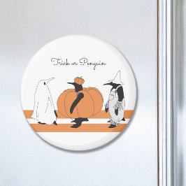 Imán Cuidada Personalizado Calabaza Pingüino Funny Hall
