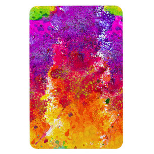 Imán Cuidada pintura abstracta de bandeja colorida