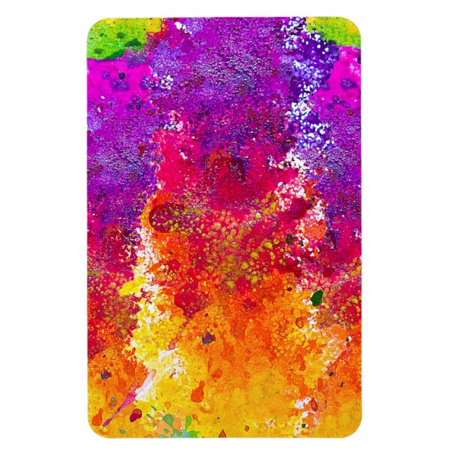 Imán Cuidada pintura abstracta de bandeja colorida (Vertical)