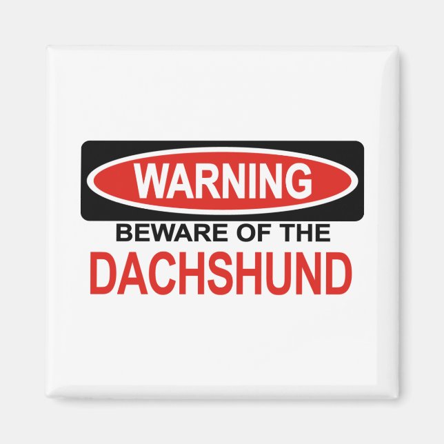 Imán Cuidado Con Dachshund (Frente)