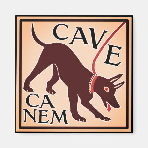 Imán Cuidado con el perro "Cave Canem" imagen grecorrom