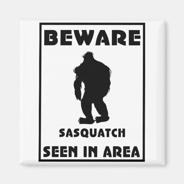 Imán Cuidado con el Poster Sasquatch (Frente)