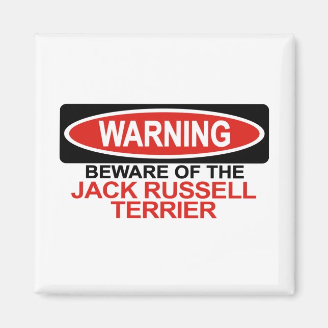 Imán Cuidado Con Jack Russell Terrier (Frente)
