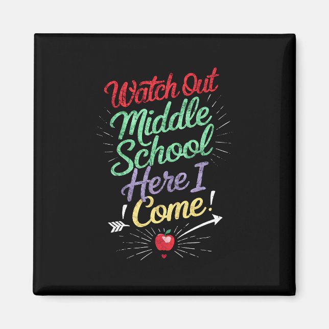 Imán Cuidado con la escuela media aquí voy a la escuela (Frente)