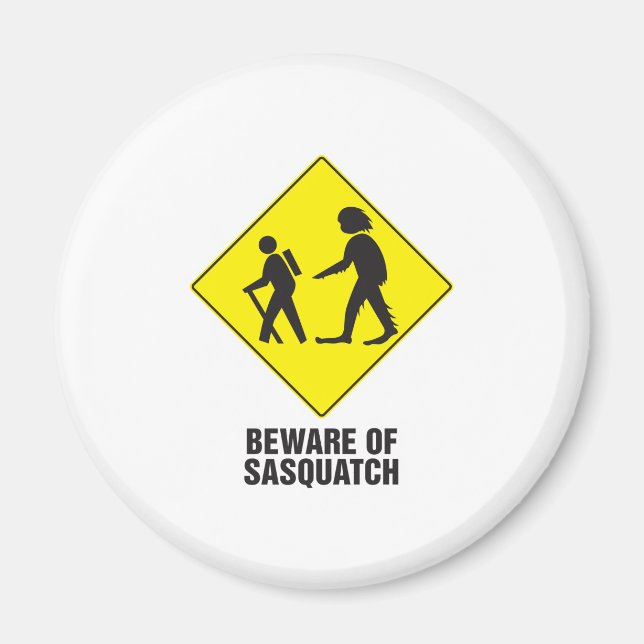 Imán Cuidado con Sasquatch (Frente)