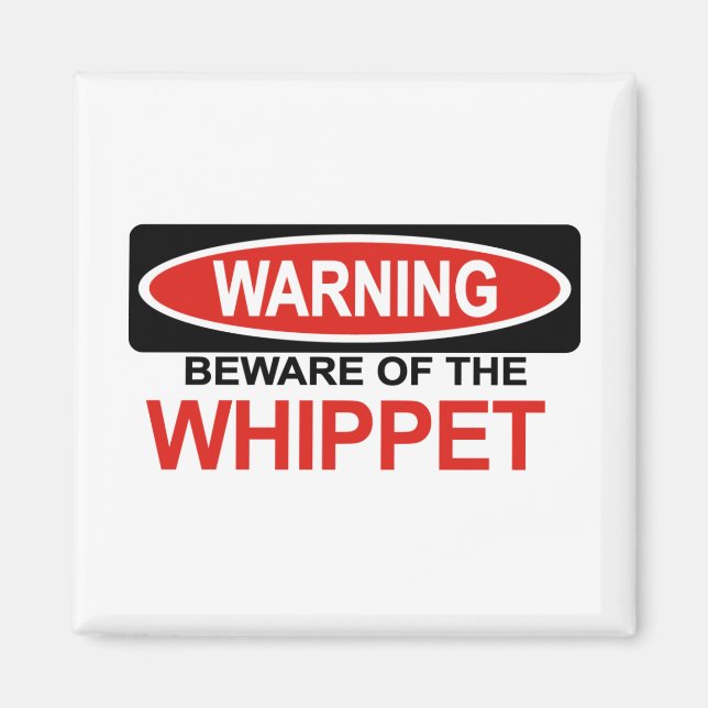 Imán Cuidado Con Whippet (Frente)