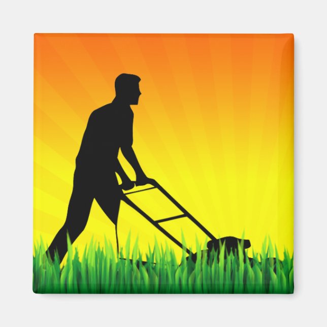 Imán cuidado del césped en la escena verde (Frente)