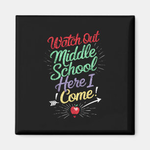 Imán Cuidado Escuela Intermedia Aquí Vengo Escuela