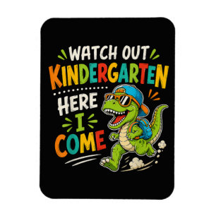 Imán Cuidado jardín de infancia aquí vengo Dino