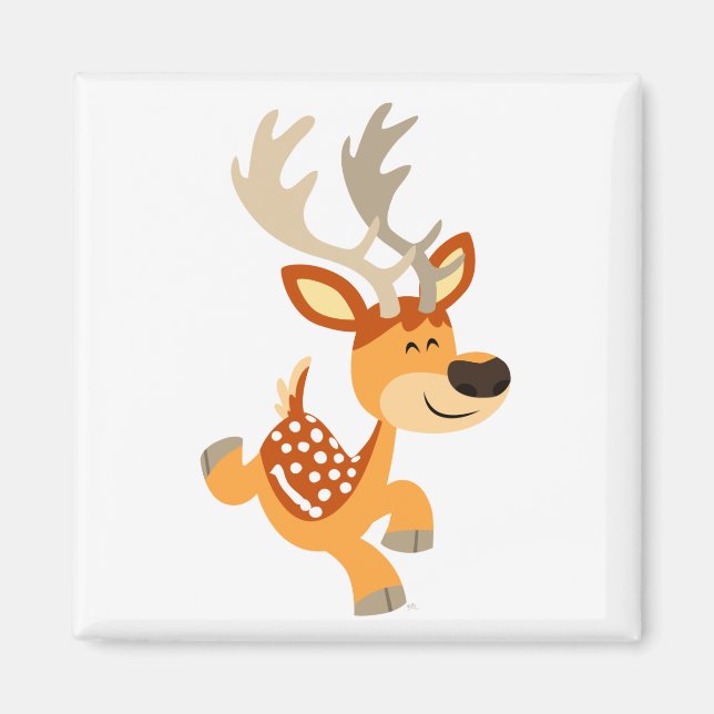 Imán Cuidado Personalizado Gamboling Fallow Deer Magnet (Frente)