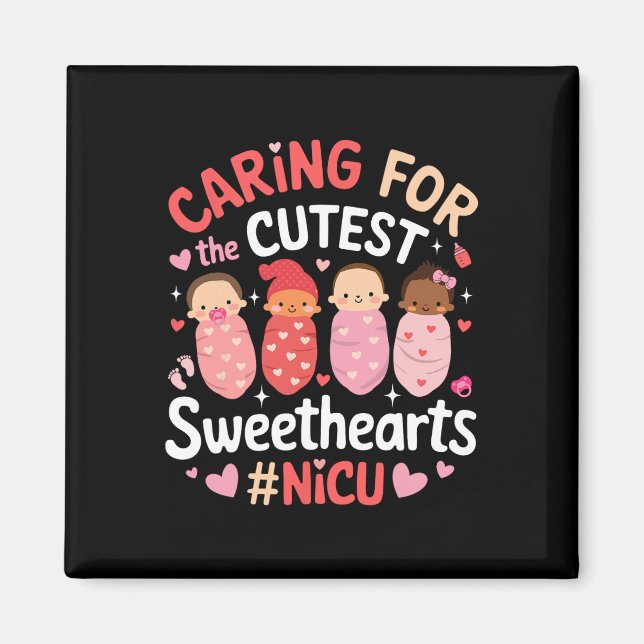 Imán Cuidado Retro para los más dulces amorcitos Nicu V (Frente)
