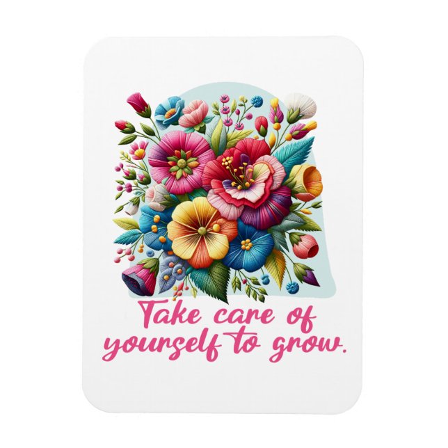 Imán Cuídate de cultivar inspirador floral (Vertical)