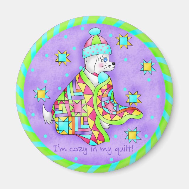 Imán Cuilt Lover Dog Magnet (Frente)