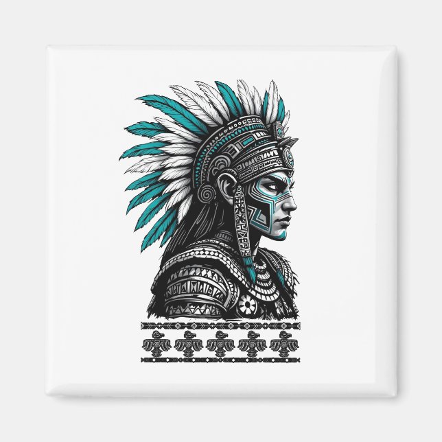 Imán Cultura azteca pueblo indígena maya (Frente)