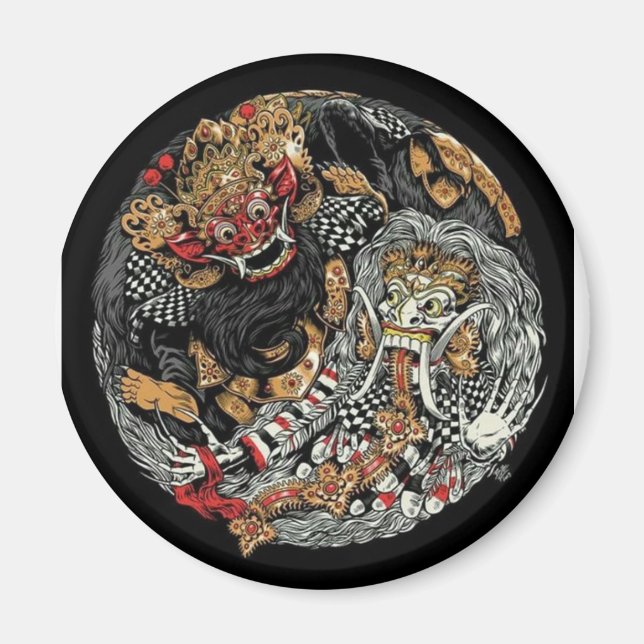 Imán Cultura Bali, Indonesia, imanes de fotos (Frente)