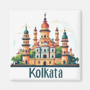 Imán Cultura de Calcuta India Regalo para viajeros 🗺️
