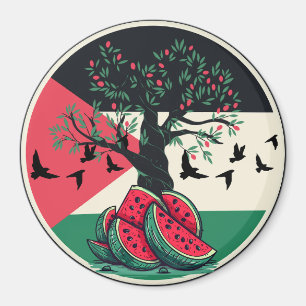 Imán cultura palestina árbol de oliva de la sandía pale