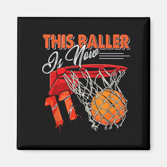 Imán Cumpleaños 11 Baloncesto (Frente)