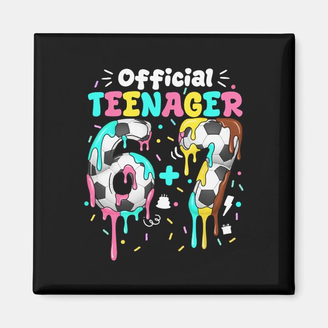 Imán Cumpleaños 13 Adolescente Oficial Seis Siete 6+7 N (Frente)