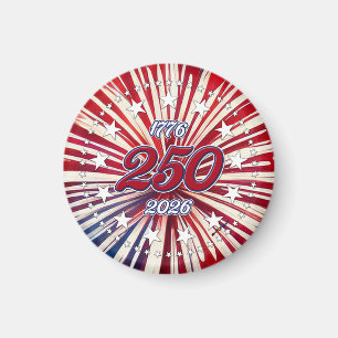 Imán Cumpleaños 250 de América 1776-2026 Fuegos Artific