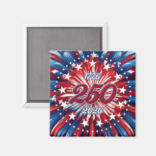 Imán Cumpleaños 250 de América 1776-2026 Fuegos Artific