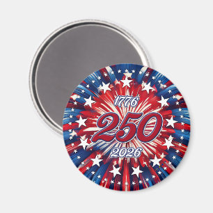 Imán Cumpleaños 250 de América 1776-2026 Fuegos Artific