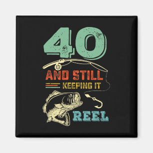 Imán Cumpleaños 40 Pesca Cumpliendo 40 Pescador Hombre 